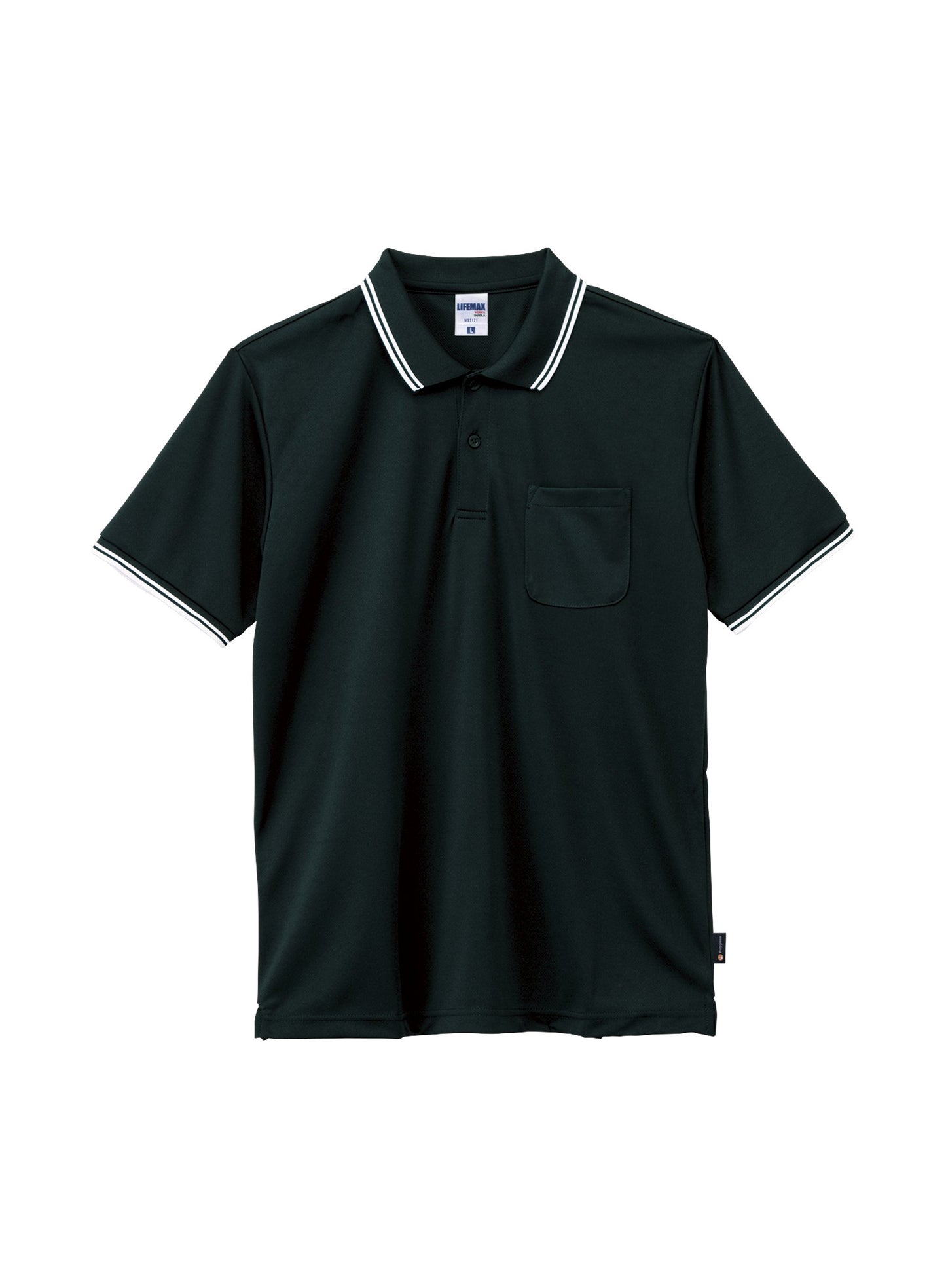 ライン入りベーシックドライポロシャツ（ポリジン加工） | メンズ | 1枚 | MS3121 | ブラック