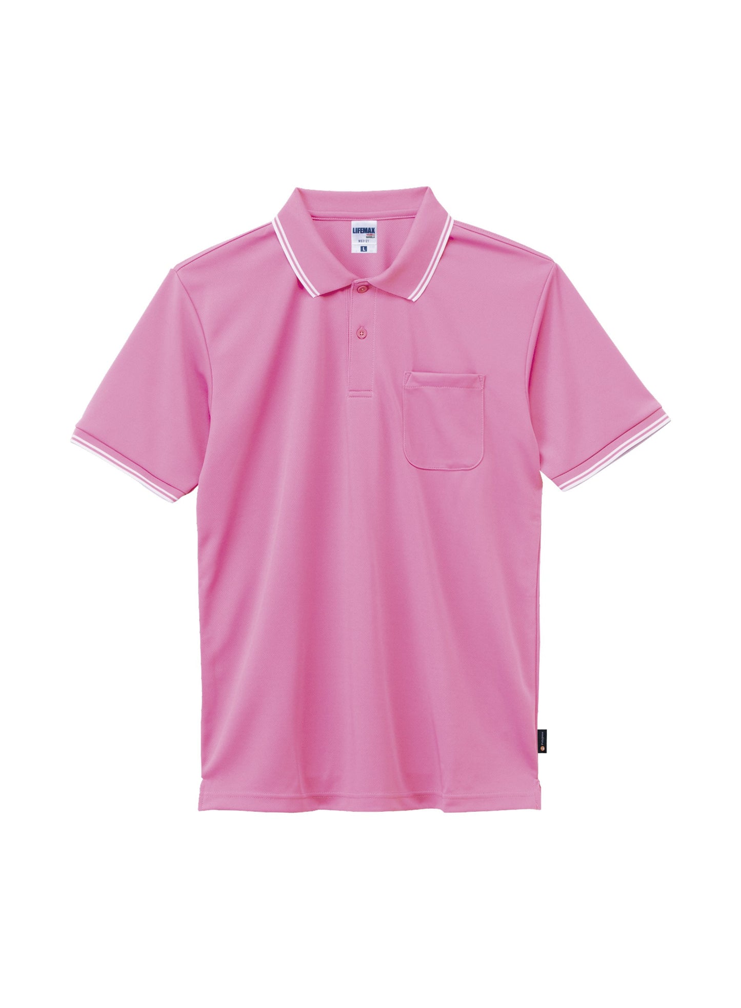 ライン入りベーシックドライポロシャツ（ポリジン加工） | レディース | 1枚 | MS3121 | ピンク