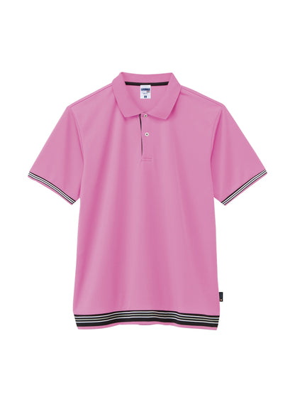 裾ラインリブドライポロシャツ（ポリジン加工） | メンズ | 1枚 | MS3122 | ピンク