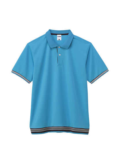 裾ラインリブドライポロシャツ（ポリジン加工） | メンズ | 1枚 | MS3122 | ターコイズ