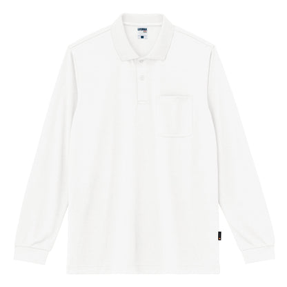 4.3オンスドライロングスリーブポロシャツ（ポリジン加工） | メンズ | 1枚 | MS3123 | ホワイト