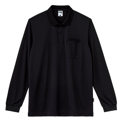 4.3オンスドライロングスリーブポロシャツ（ポリジン加工） | メンズ | 1枚 | MS3123 | ブラック