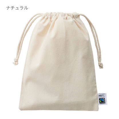 フェアトレードコットン 巾着（M） | ノベルティ(小物) | 1枚 | TF-0006 | ナイトブラック