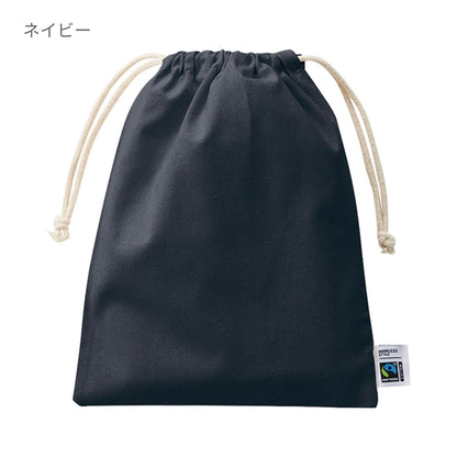 フェアトレードコットン 巾着（M） | ノベルティ(小物) | 1枚 | TF-0006 | ナイトブラック