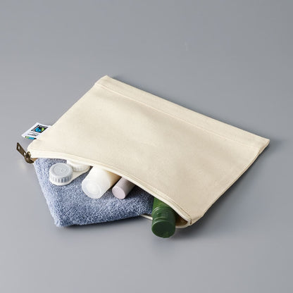 フェアトレードコットン キャンバスフラットポーチ（S） | ノベルティ(小物) | 1枚 | TF-0008 | ナチュラル