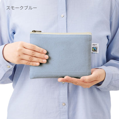 フェアトレードコットン キャンバスフラットポーチ（S） | ノベルティ(小物) | 1枚 | TF-0008 | ネイビー