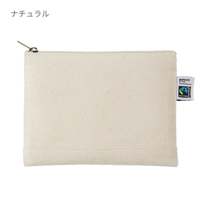 フェアトレードコットン キャンバスフラットポーチ（S） | ノベルティ(小物) | 1枚 | TF-0008 | ナチュラル