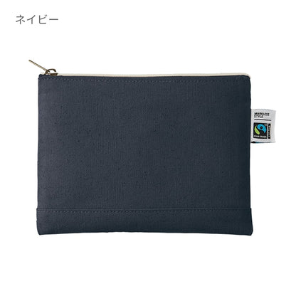 フェアトレードコットン キャンバスフラットポーチ（S） | ノベルティ(小物) | 1枚 | TF-0008 | ネイビー