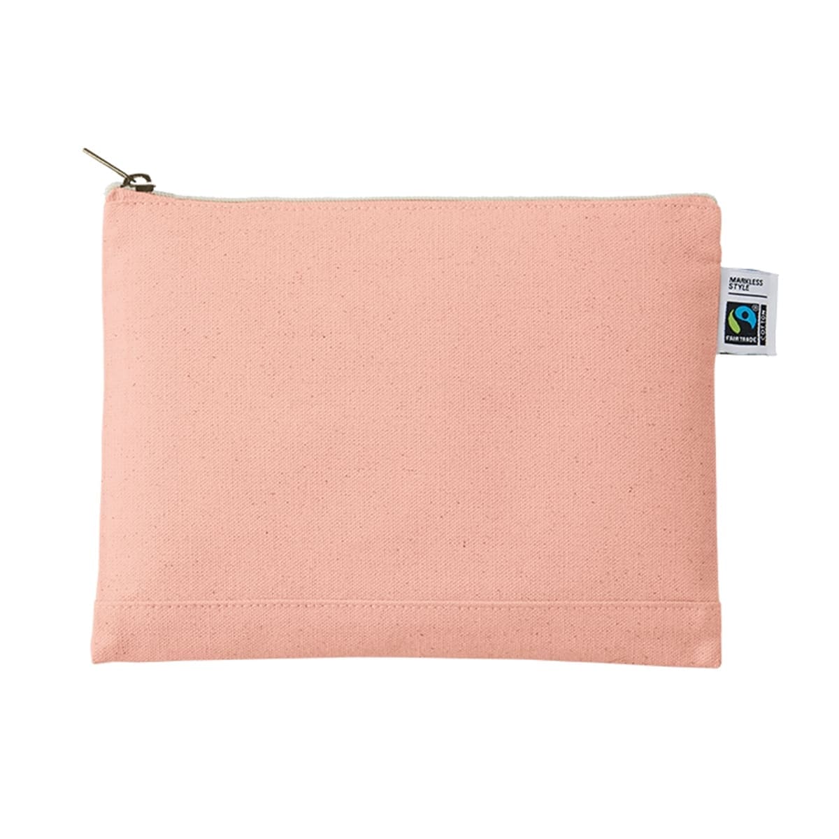 フェアトレードコットン キャンバスフラットポーチ（M） | ノベルティ(小物) | 1枚 | TF-0009 | スモークブルー