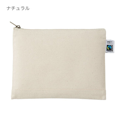 フェアトレードコットン キャンバスフラットポーチ（M） | ノベルティ(小物) | 1枚 | TF-0009 | ナチュラル