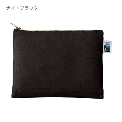 フェアトレードコットン キャンバスフラットポーチ（M） | ノベルティ(小物) | 1枚 | TF-0009 | ネイビー