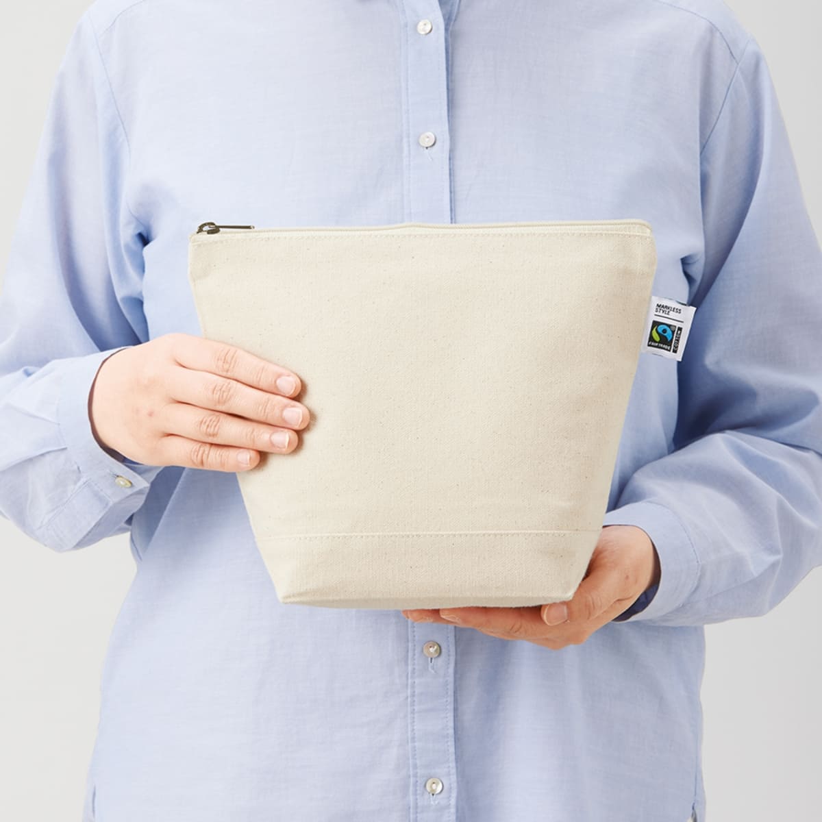 フェアトレードコットン キャンバスデイリーポーチ（M） | ノベルティ(小物) | 1枚 | TF-0012 | ネイビー