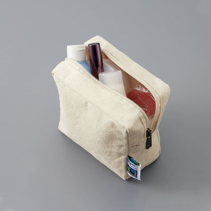 フェアトレードコットン キャンバスファスナーポーチ（S） | ノベルティ(小物) | 1枚 | TF-0013 | ナチュラル