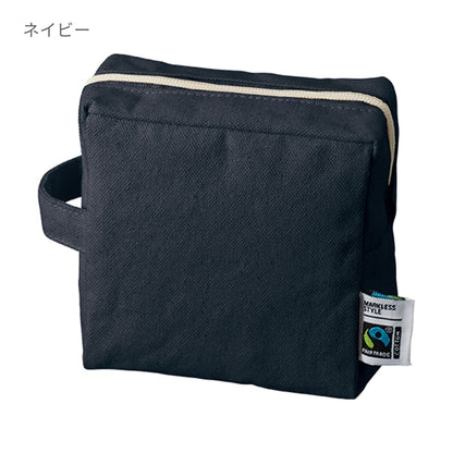 フェアトレードコットン キャンバスファスナーポーチ（S） | ノベルティ(小物) | 1枚 | TF-0013 | ナチュラル