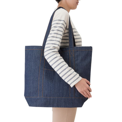 デニム ライントート（L) | ノベルティ(小物) | 1枚 | TR-0858 | ヴィンテージブルー