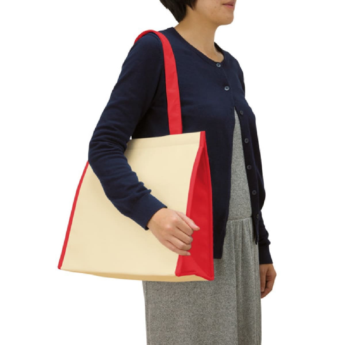 不織布 保冷スクエアコンビトート | ノベルティ(小物) | 1枚 | TR-0926 | ディープブルー