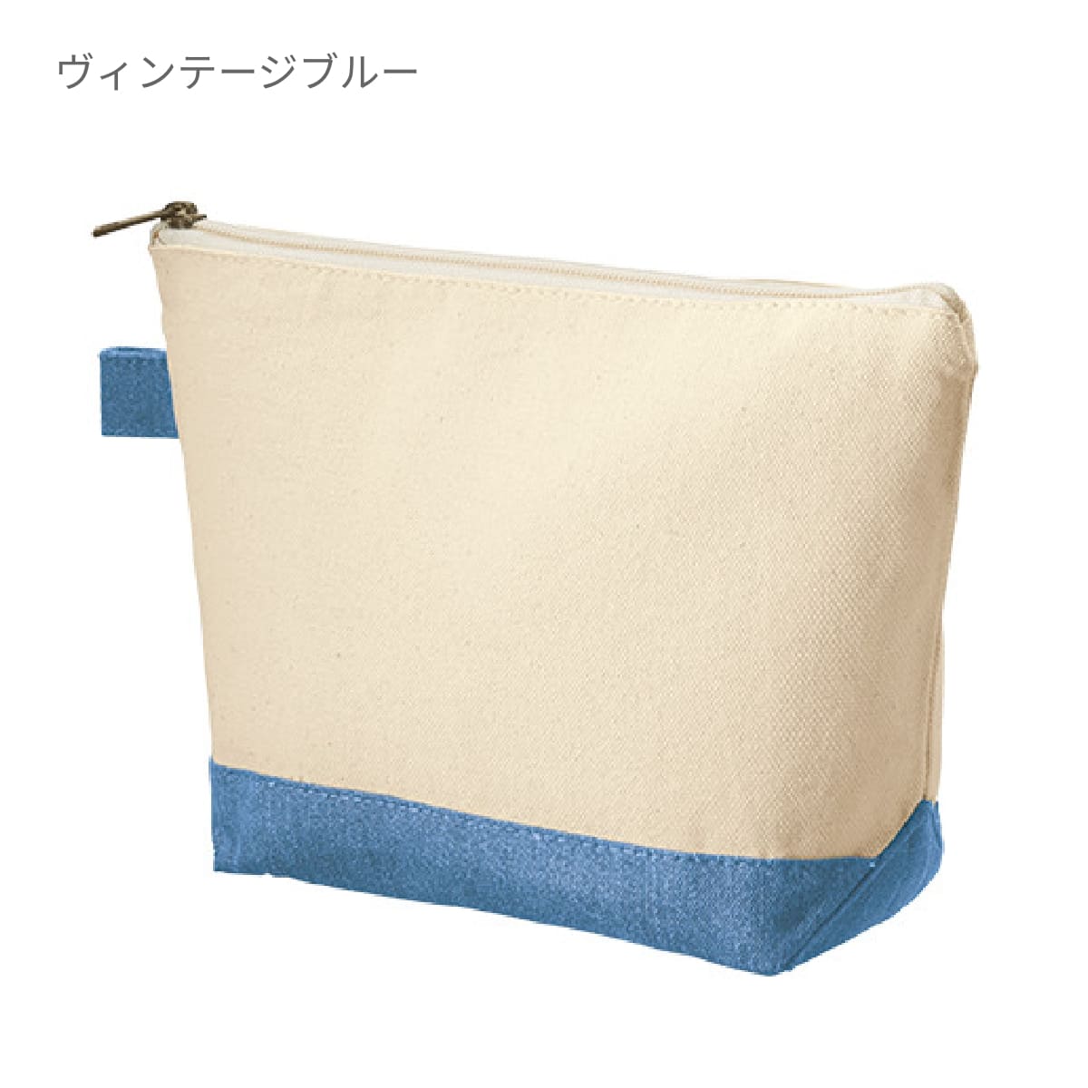 キャンバス デニムボトムデイリーポーチ（M） | ノベルティ(小物) | 1枚 | TR-1060 | ナチュラル×インディゴ