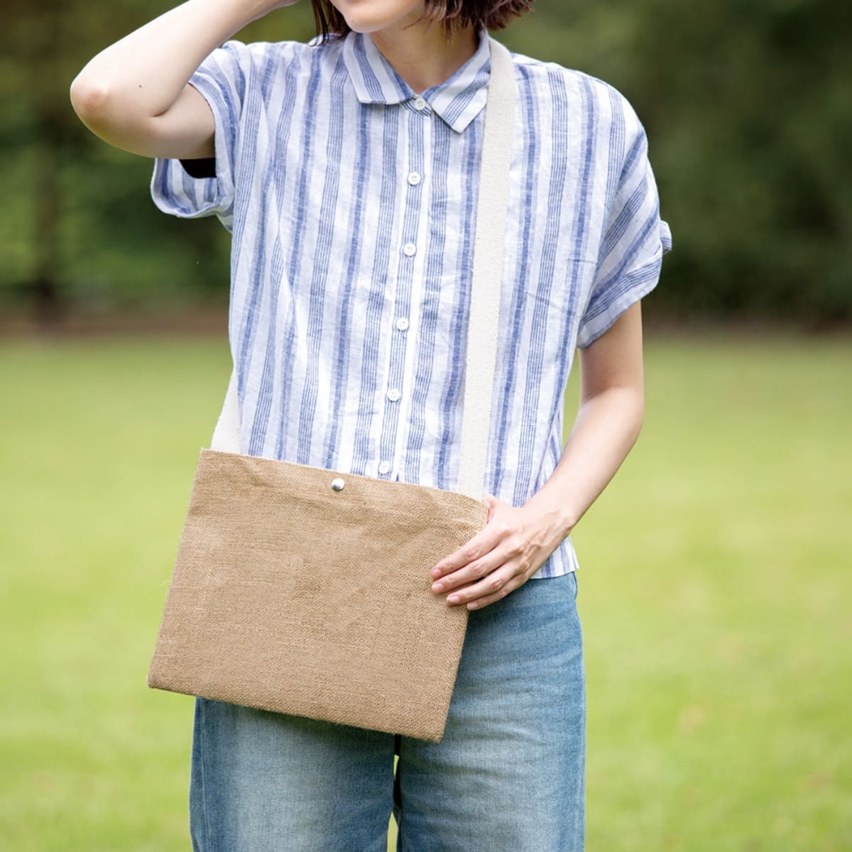 ジュート サコッシュ | ノベルティ(小物) | 1枚 | TR-1084 | ナチュラルベージュ