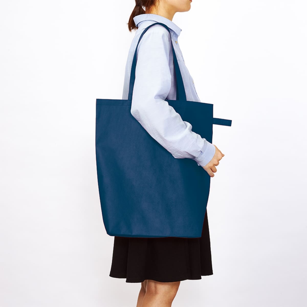 不織布 ポケッタブルマチ付トート | ノベルティ(小物) | 1枚 | TR-1127 | フロスティブルー