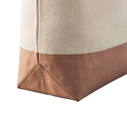 厚手キャンバス レザーボトムトート | ノベルティ(小物) | 1枚 | TR-1148 | ナチュラル