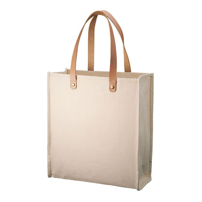 厚手キャンバス レザーハンドルスクエアトート | ノベルティ(小物) | 1枚 | TR-1150 | ナイトブラック