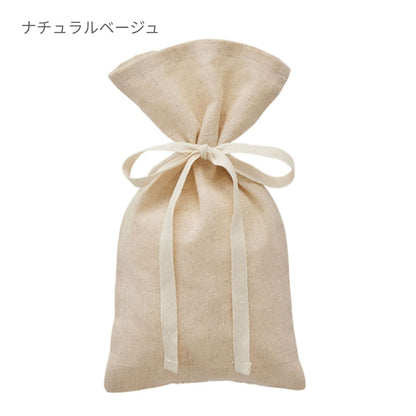 コットンリネン ラッピング巾着（S） | ノベルティ(小物) | 1枚 | TR-1151 | ナチュラルベージュ