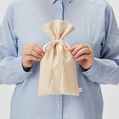 オーガニックコットン ラッピング巾着（S） | ノベルティ(小物) | 1枚 | TR-1153 | ナチュラル