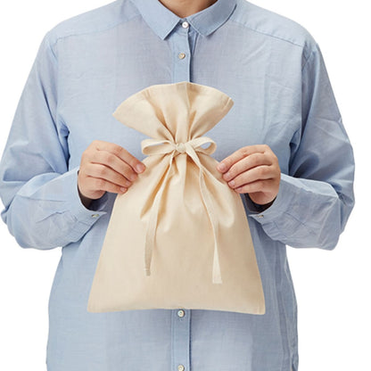 厚手コットン ラッピング巾着（M） | ノベルティ(小物) | 1枚 | TR-1156 | ナチュラル