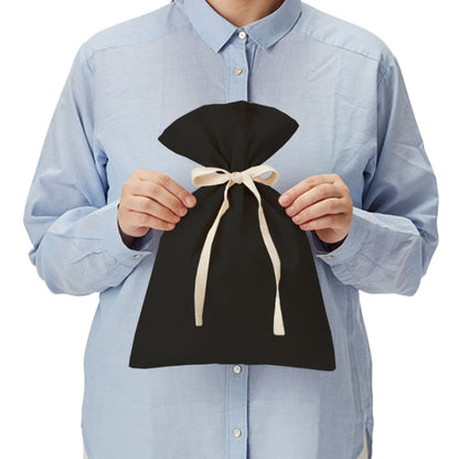 厚手コットン ラッピング巾着（M） | ノベルティ(小物) | 1枚 | TR-1156 | ブラック