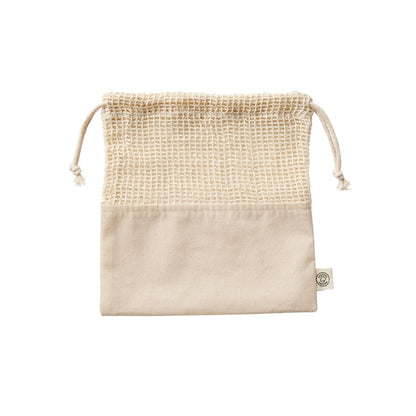 オーガニックコットン ネット巾着（M） | ノベルティ(小物) | 1枚 | TR-1166 | ナチュラル