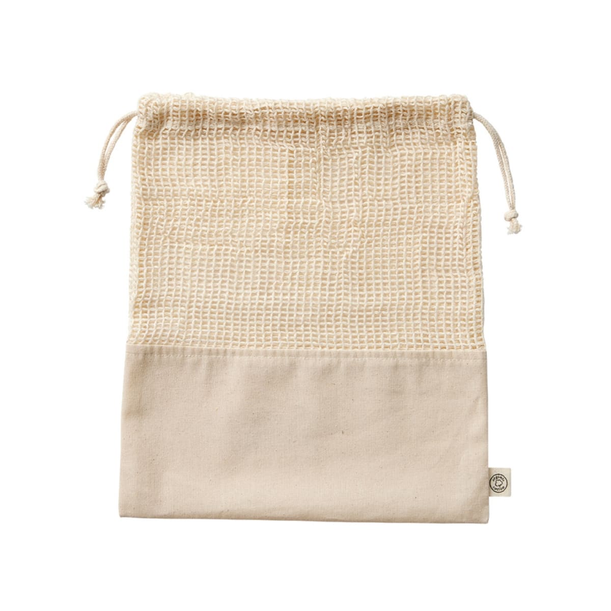 オーガニックコットン ネット巾着（L） | ノベルティ(小物) | 1枚 | TR-1167 | ナチュラル
