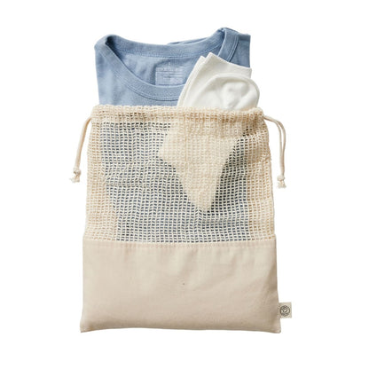 オーガニックコットン ネット巾着（L） | ノベルティ(小物) | 1枚 | TR-1167 | ナチュラル