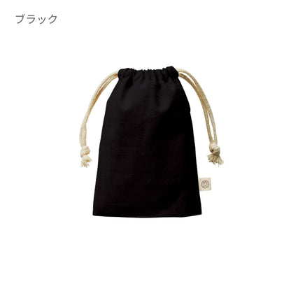 オーガニックコットン ガゼット巾着（S） | ノベルティ(小物) | 1枚 | TR-1168 | ブラック