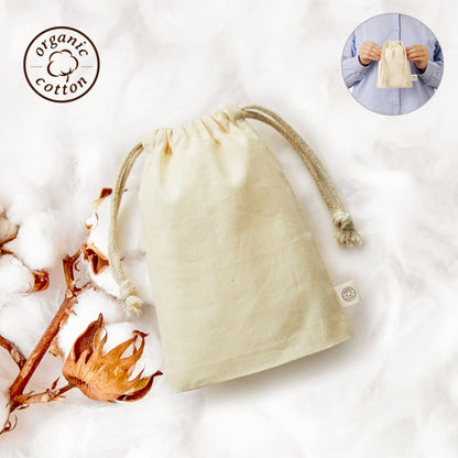 オーガニックコットン ガゼット巾着（S） | ノベルティ(小物) | 1枚 | TR-1168 | ナチュラル