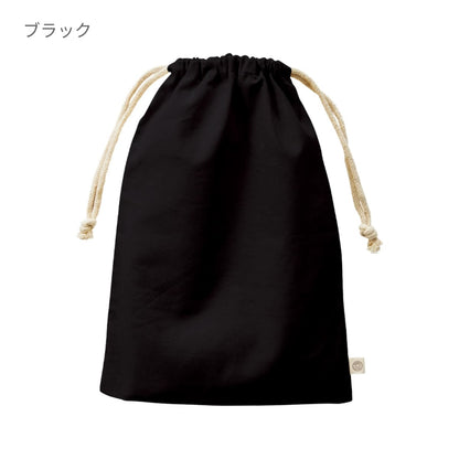 オーガニックコットン ガゼット巾着（L） | ノベルティ(小物) | 1枚 | TR-1170 | ブラック