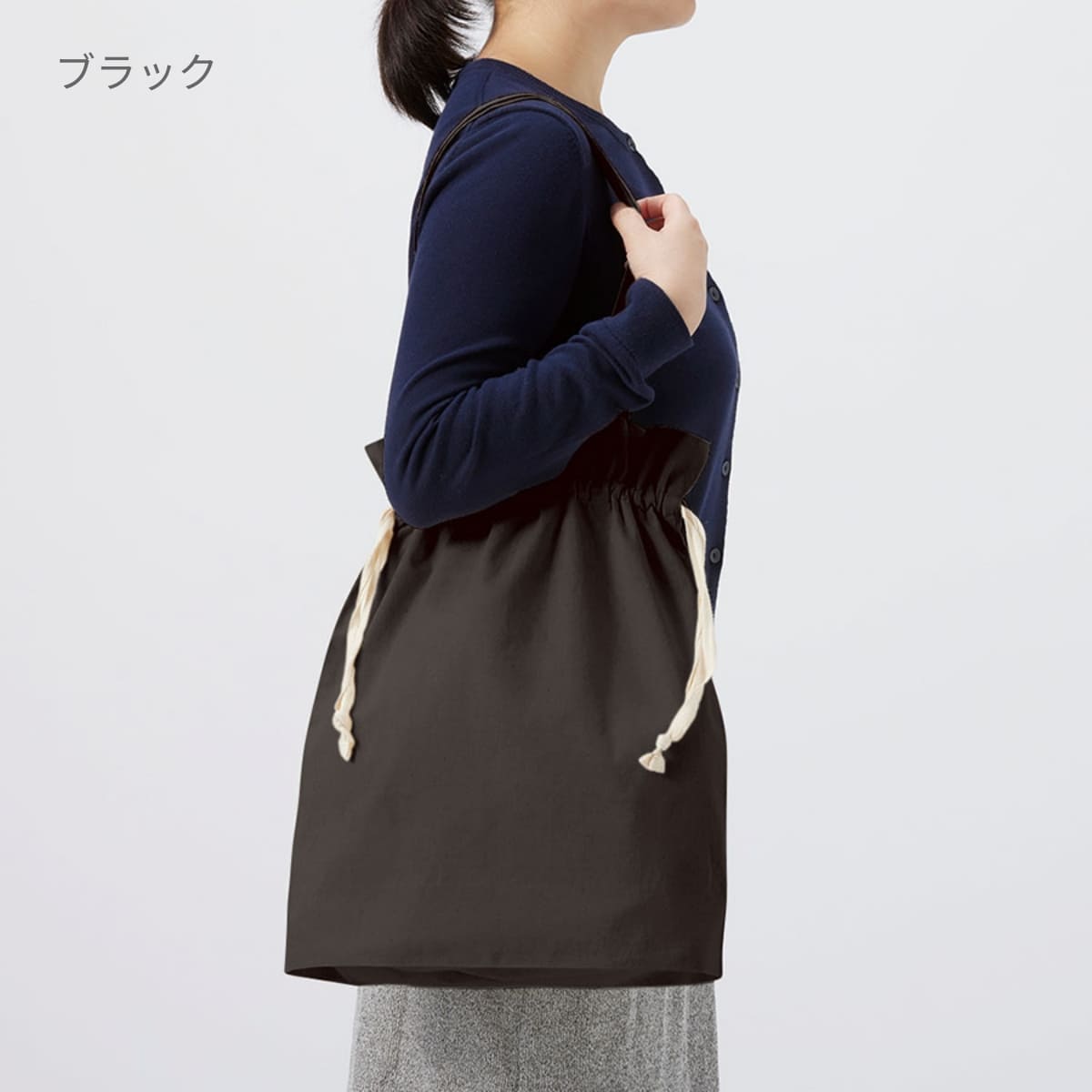 オーガニックコットン ガゼット巾着トート | ノベルティ(小物) | 1枚 | TR-1172 | ナチュラル