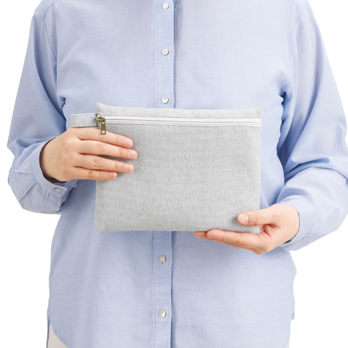 シャンブリック キャンバスフラットポーチ（M） | ノベルティ(小物) | 1枚 | TR-1195 | ネイビー