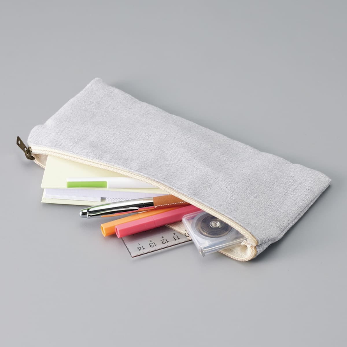 シャンブリック キャンバスフラットポーチ ロング | ノベルティ(小物) | 1枚 | TR-1197 | ベージュ