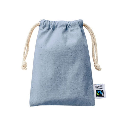 フェアトレードコットン 巾着（S） | ノベルティ(小物) | 1枚 | TF-0005 | スモークブルー