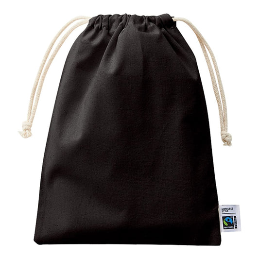フェアトレードコットン 巾着（M） | ノベルティ(小物) | 1枚 | TF-0006 | ナイトブラック