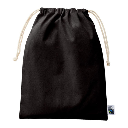 フェアトレードコットン 巾着（L） | ノベルティ(小物) | 1枚 | TF-0007 | ナイトブラック