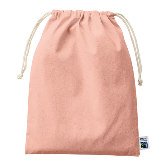 フェアトレードコットン 巾着（L） | ノベルティ(小物) | 1枚 | TF-0007 | スモークピンク