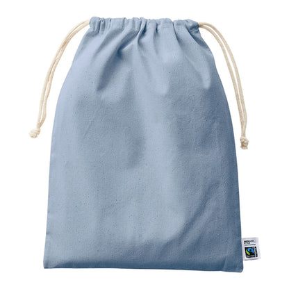 フェアトレードコットン 巾着（L） | ノベルティ(小物) | 1枚 | TF-0007 | スモークブルー