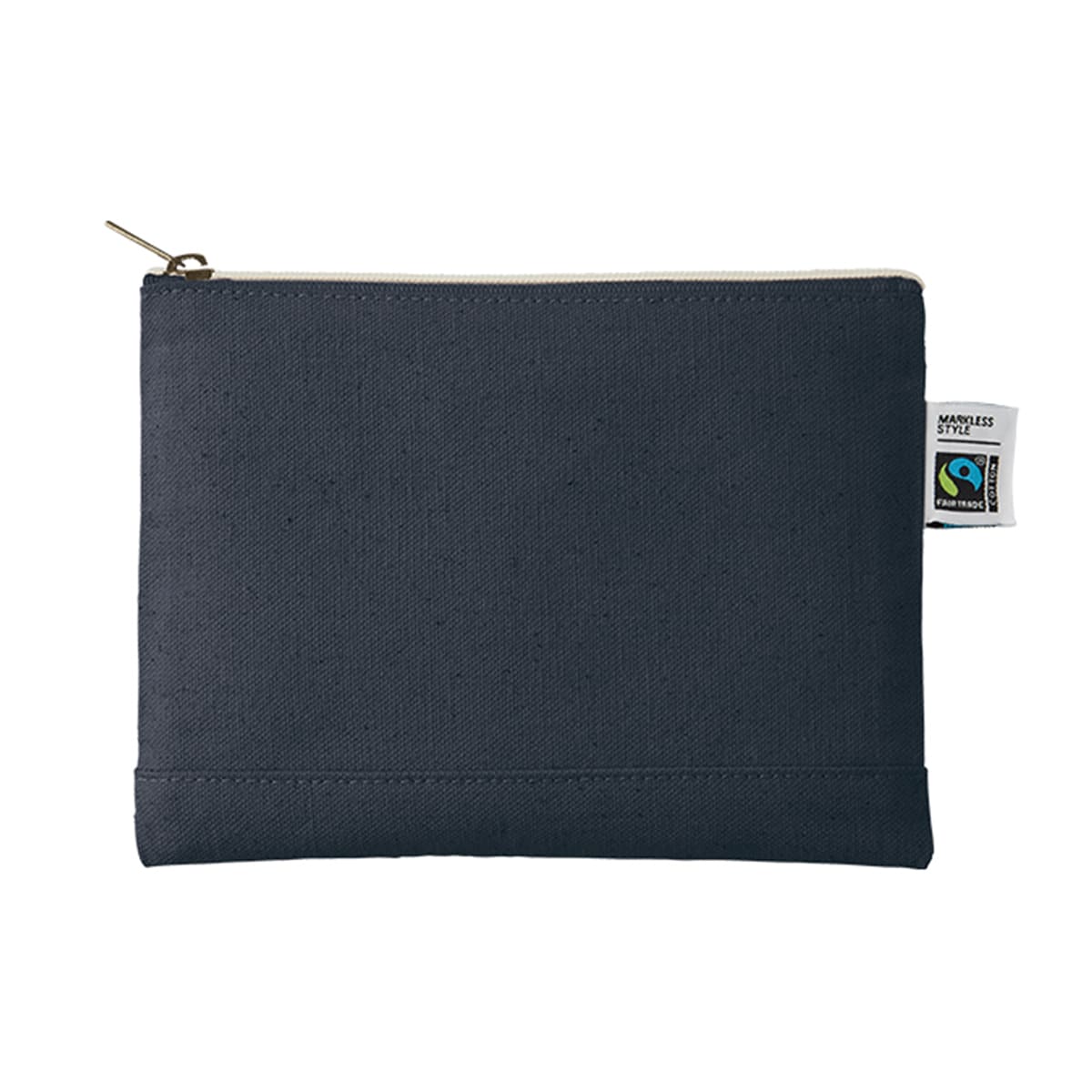 フェアトレードコットン キャンバスフラットポーチ（S） | ノベルティ(小物) | 1枚 | TF-0008 | ネイビー
