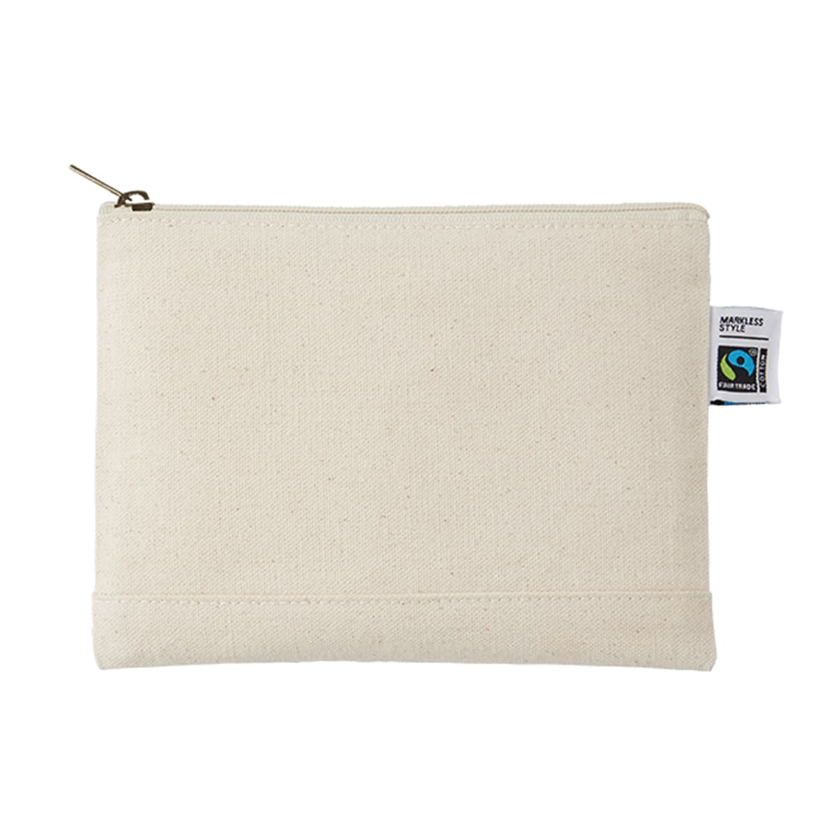 フェアトレードコットン キャンバスフラットポーチ（S） | ノベルティ(小物) | 1枚 | TF-0008 | ナチュラル