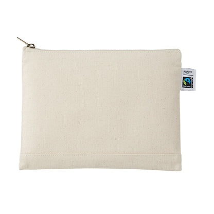 フェアトレードコットン キャンバスフラットポーチ（M） | ノベルティ(小物) | 1枚 | TF-0009 | ナチュラル