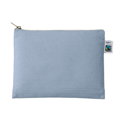 フェアトレードコットン キャンバスフラットポーチ（M） | ノベルティ(小物) | 1枚 | TF-0009 | スモークブルー