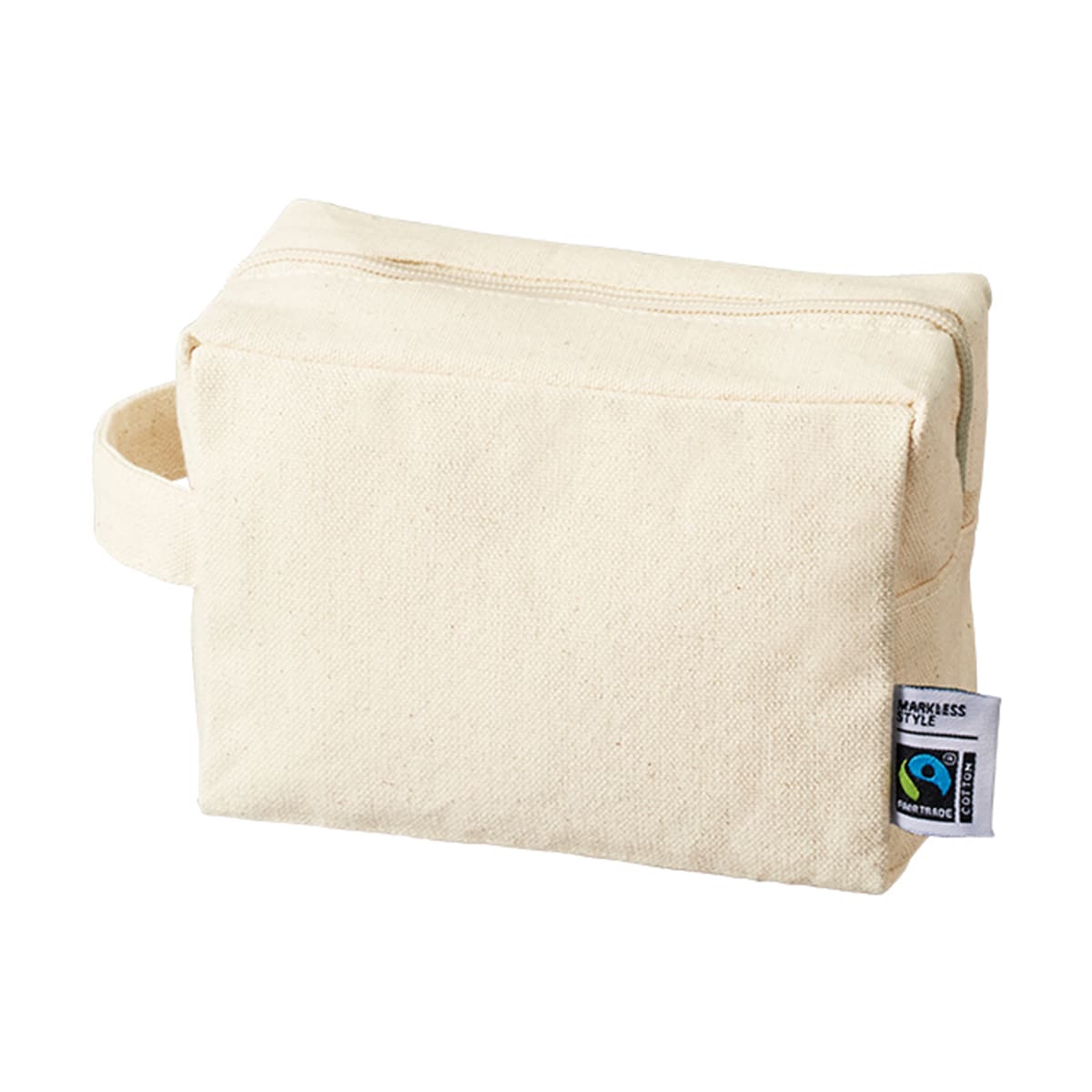 フェアトレードコットン キャンバスファスナーポーチ（M） | ノベルティ(小物) | 1枚 | TF-0014 | ナチュラル