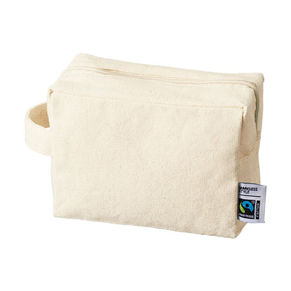 フェアトレードコットン キャンバスファスナーポーチ（M） | ノベルティ(小物) | 1枚 | TF-0014 | ナチュラル