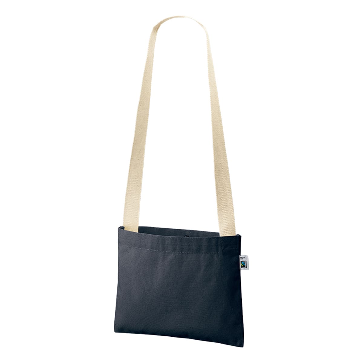 フェアトレードコットン キャンバスサコッシュ | ノベルティ(小物) | 1枚 | TF-0023 | ネイビー